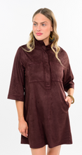 Load image into Gallery viewer, Suede Swing Dress in Eggplant
