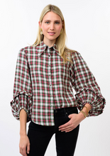 Load image into Gallery viewer, Plaid Balloon Sleeve Top
