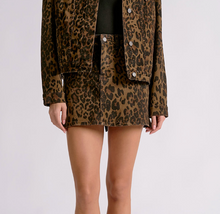 Load image into Gallery viewer, Denim Skirt in Cheetah Print

