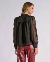 Load image into Gallery viewer, Sheer Sleeve V Neck Blouse
