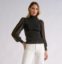 Load image into Gallery viewer, Sweater Top with Mesh Long Sleeve

