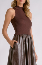 Load image into Gallery viewer, Maxi Mock Neck Dress in Espresso
