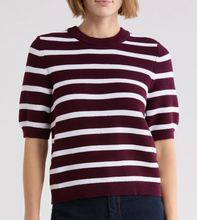Load image into Gallery viewer, Mozart Striped Sweater in Wine
