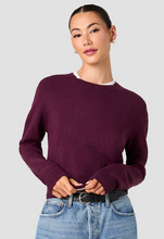 Load image into Gallery viewer, Babysoft Crewneck Sweater in Black Cherry
