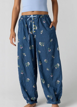 Load image into Gallery viewer, On Repeat Drawstring PJ Pant in Blue Floral
