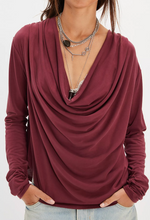 Load image into Gallery viewer, Jane Draped Long Sleeve in Dionysus
