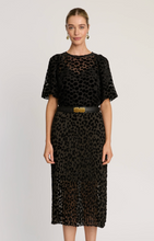 Load image into Gallery viewer, Mia Skirt in Black Flocked Dot
