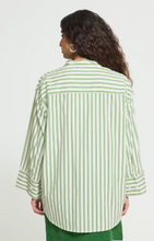 Load image into Gallery viewer, Ihgilu Shirt in Green &amp; White Stripe
