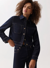 Load image into Gallery viewer, Leonie Cropped Denim Jacket in Nightfall

