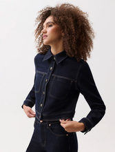 Load image into Gallery viewer, Leonie Cropped Denim Jacket in Nightfall
