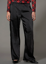 Load image into Gallery viewer, Polished Satin Track Pant in Black
