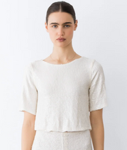 Load image into Gallery viewer, Ivory Sequin Short Sleeve Top

