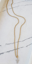 Load image into Gallery viewer, Small Rolo Necklace with Petite Cross
