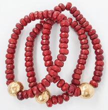 Load image into Gallery viewer, Rondelle Gemstone Ball Bracelet
