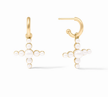 Load image into Gallery viewer, Gumdrop Cross Hoop &amp; Charm Earrings
