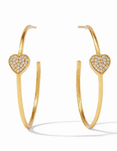 Load image into Gallery viewer, Heart Pavé Hoops
