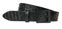 Load image into Gallery viewer, Coperto Curved Handmade Leather Belt in Black
