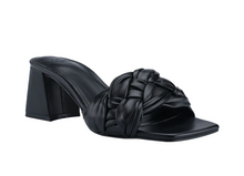 Load image into Gallery viewer, Cerita Block Heel Slip On Sandal in Black
