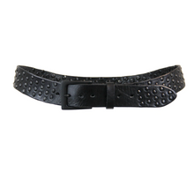 Load image into Gallery viewer, Coperto Curved Handmade Leather Belt in Black
