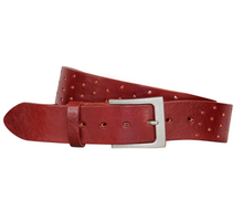 Load image into Gallery viewer, Perforata Curved Handmade Leather Belt
