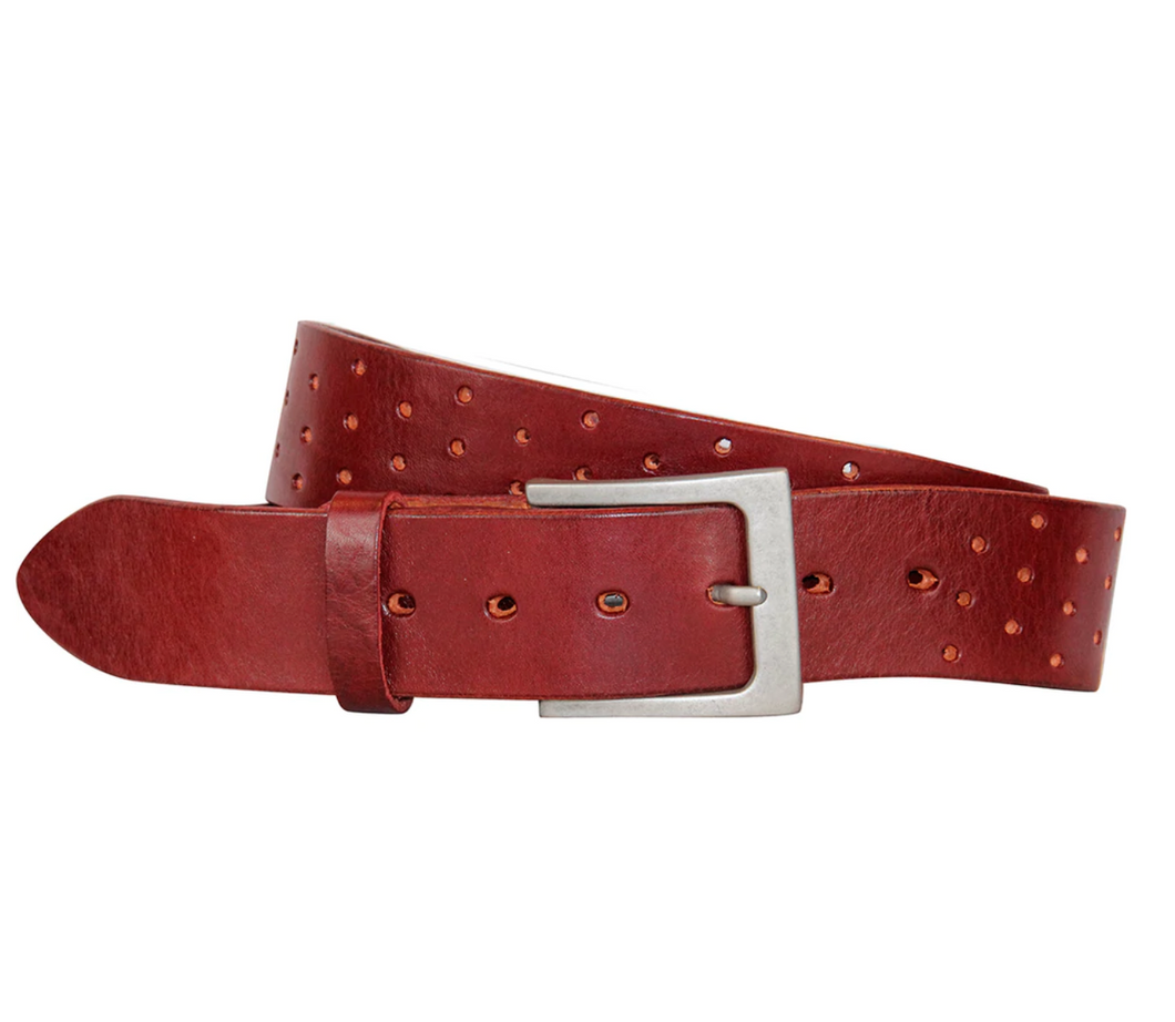 Perforata Curved Handmade Leather Belt