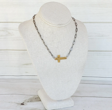 Load image into Gallery viewer, Hammered Cross Necklace
