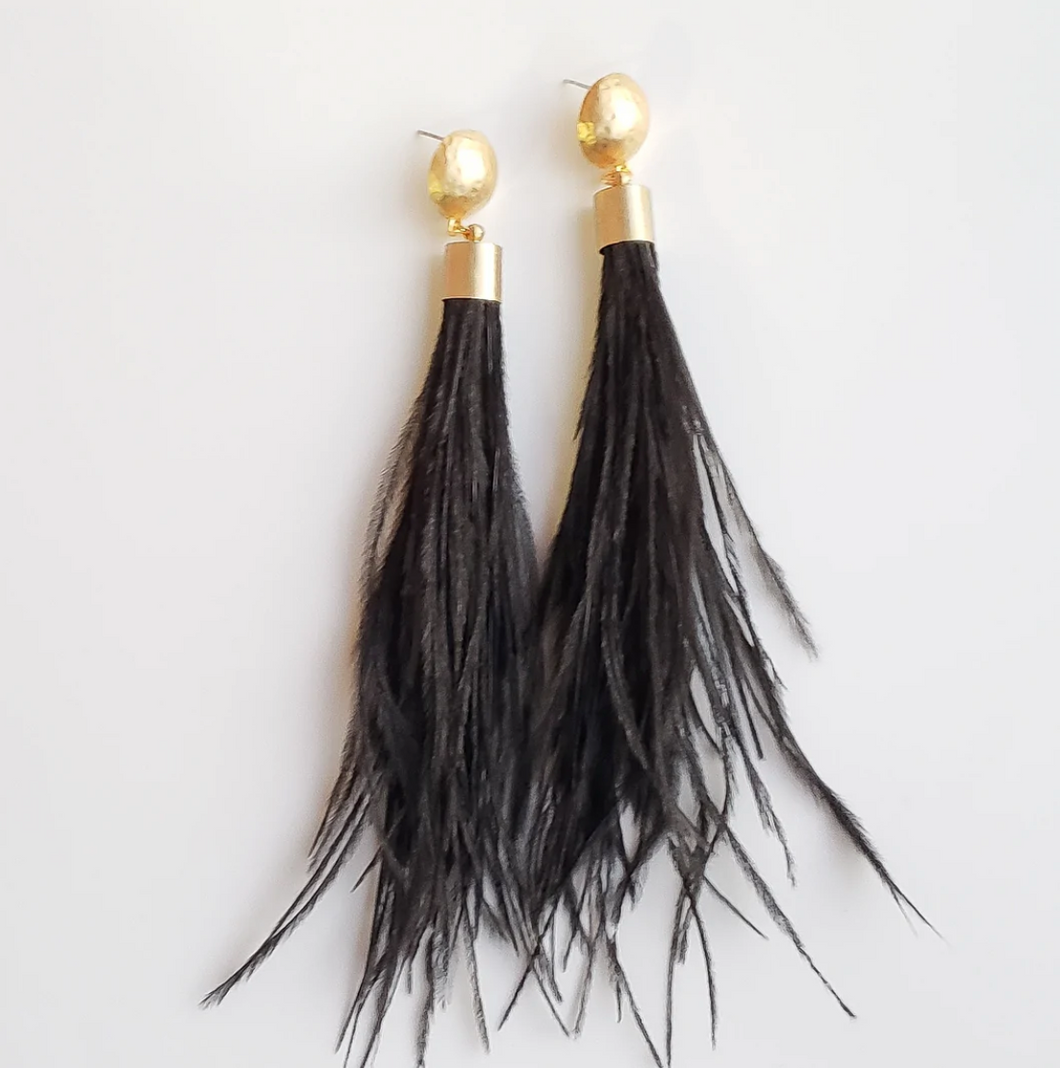 Feather Dome Post Earrings