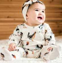 Load image into Gallery viewer, Chicken Organic Cotton Snap Footed Romper
