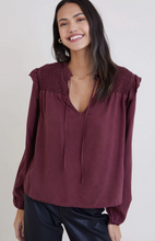 Load image into Gallery viewer, Smocked Ruffle Pullover in Wildberry
