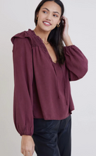 Load image into Gallery viewer, Smocked Ruffle Pullover in Wildberry
