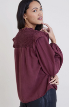 Load image into Gallery viewer, Smocked Ruffle Pullover in Wildberry
