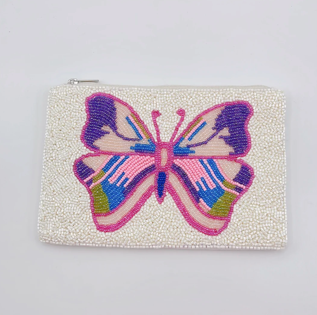 Beaded Butterfly Pouch