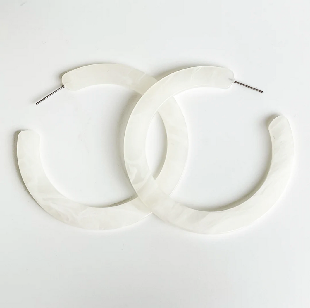 White Acrylic Hoops