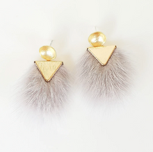 Load image into Gallery viewer, Hammered Post Fur Earrings
