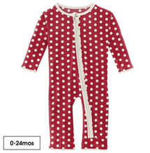 Load image into Gallery viewer, Apple Polka Dots Muffin Ruffle Coverall
