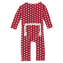 Load image into Gallery viewer, Apple Polka Dots Muffin Ruffle Coverall
