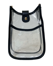 Load image into Gallery viewer, Brenna Clear Phone Messenger Bag in Black
