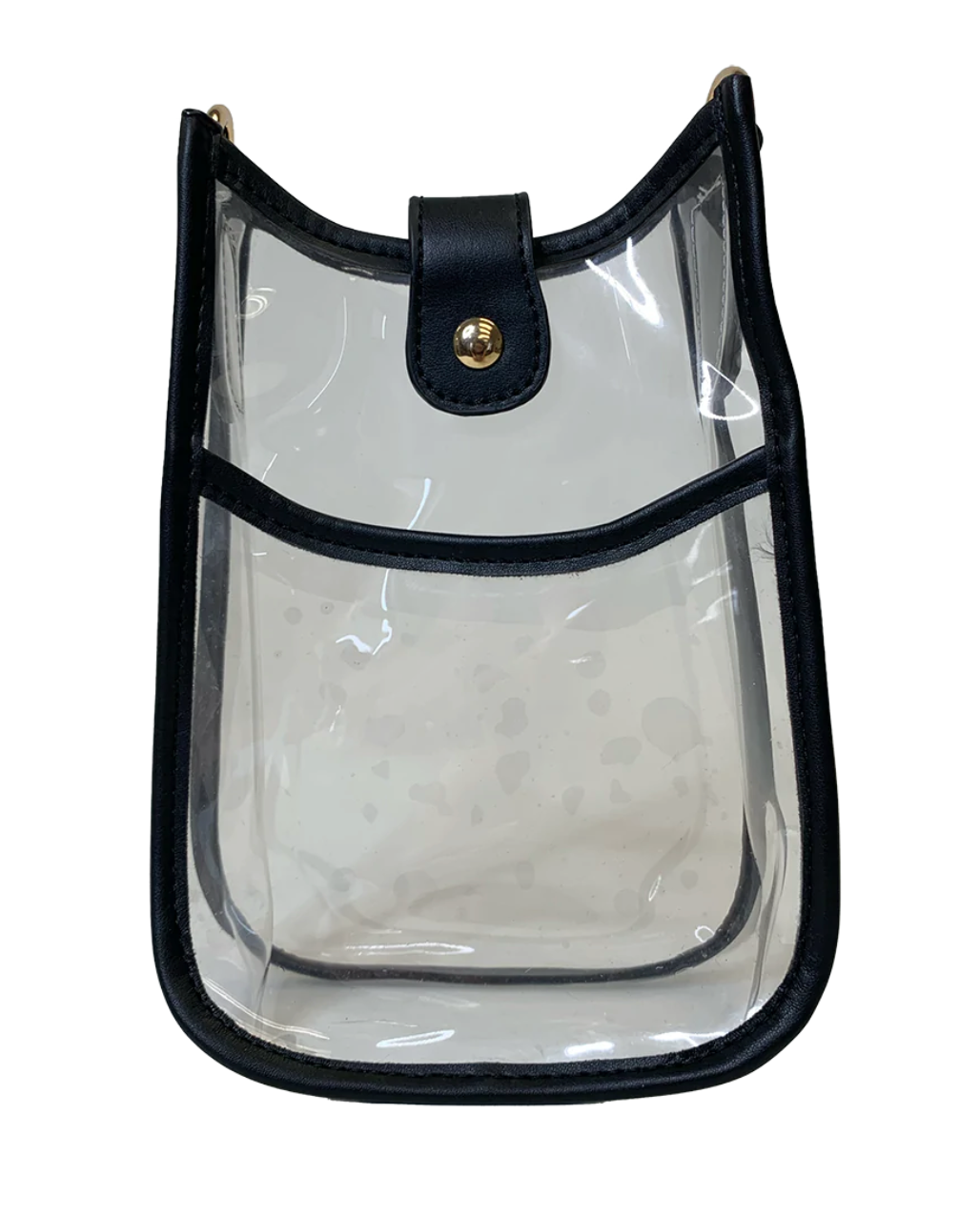 Brenna Clear Phone Messenger Bag in Black