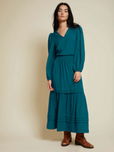 Load image into Gallery viewer, Esta Yoked Midi Dress in Deep Teal
