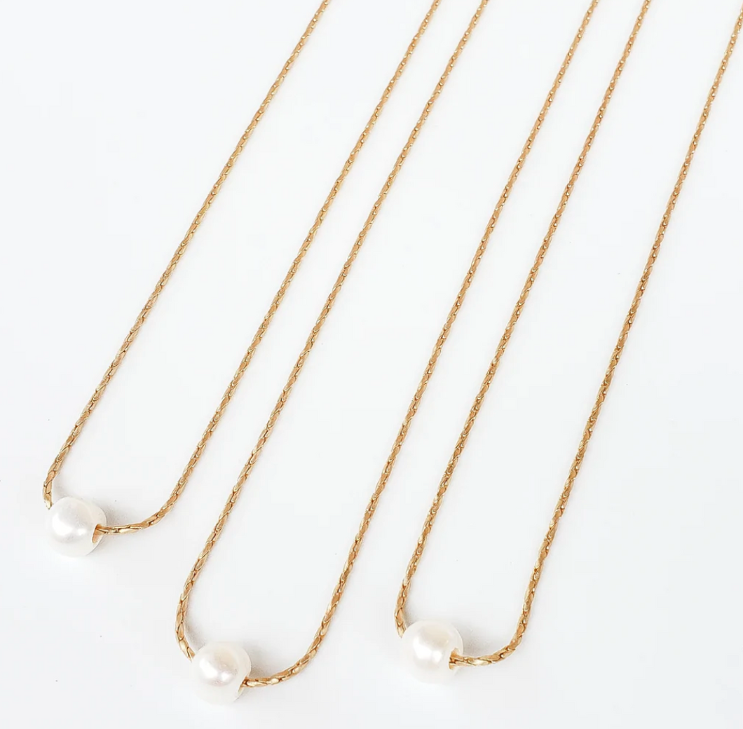 Petite Rope Chain Necklace with Pearl