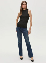 Load image into Gallery viewer, Kara Ribbed Shimmer Top in Black
