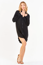 Load image into Gallery viewer, Avery Button Up Dress in Black
