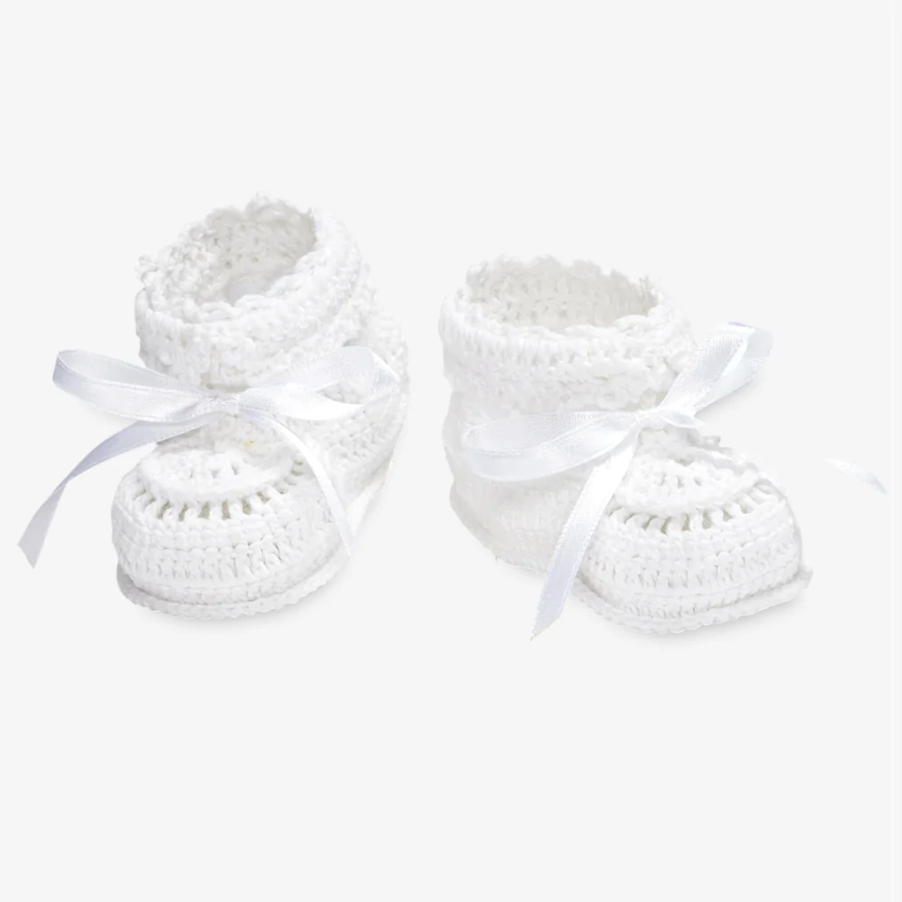 White Crochet Booties