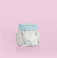 Load image into Gallery viewer, Blue Jean 8oz Modern Marble Candle
