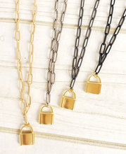 Load image into Gallery viewer, Mini Lock Chain Necklace
