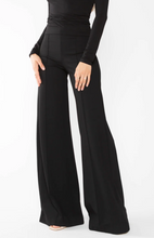 Load image into Gallery viewer, Black Ponte Knit Wide Leg Pant
