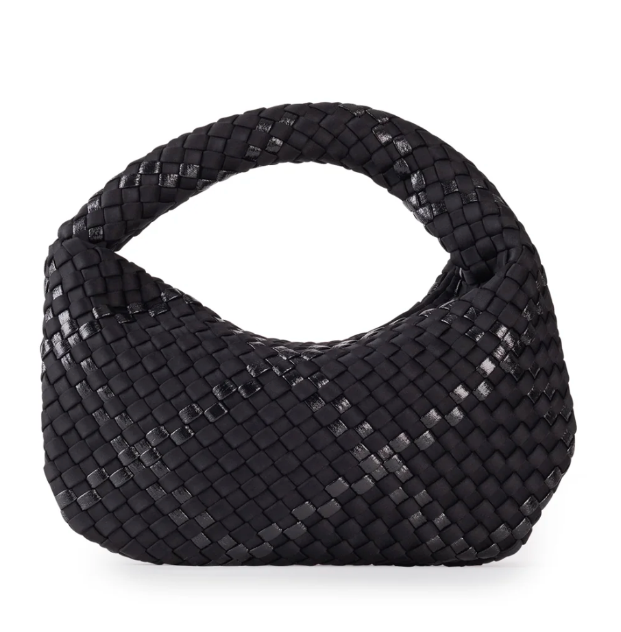 Carrie Noir Mini Woven Hobo Purse