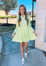 Load image into Gallery viewer, Billie Mini Dress in Lime Glo
